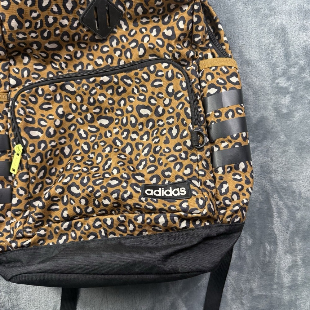 Adidas Classic 3 Stripes Cheetah Print Backpack Large - Picture 2 of 9